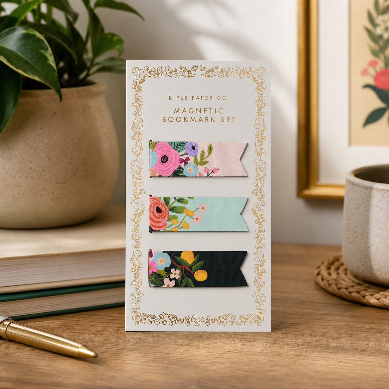 Paperclip Magnetic Set - Gartenparty-Blumenmuster Magnetisches Lesezeichen-Set, Mehrfarbige Papier-Seitenclips für