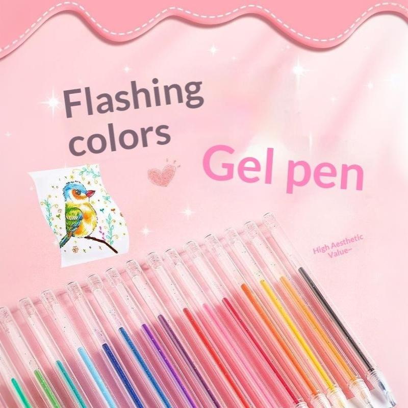 Gel Ink Pen Set - 8/12/18 Farben Glitzer-Gelstifte 1,2 mm Metallspitze