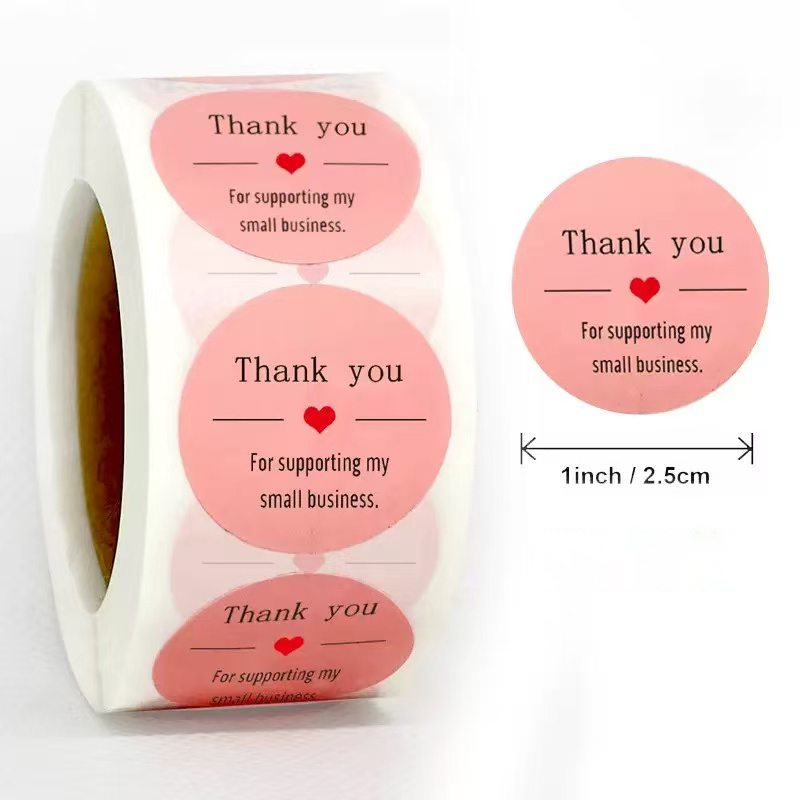 Sticker Label Roll - „Vielen Dank für die Unterstützung meines