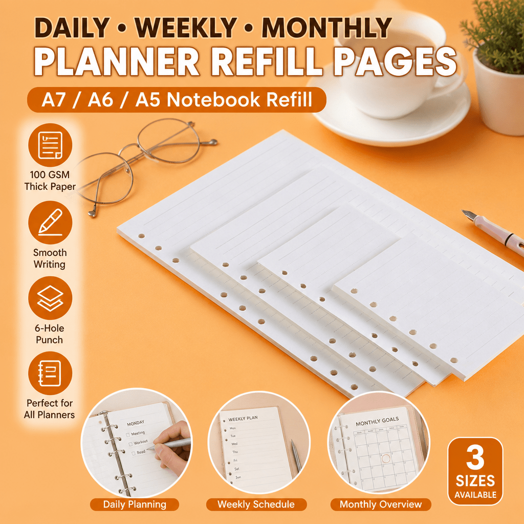 Notebook Dotted A5 - A5 A6 A7 Planer-Einlagen 6-Loch Loseblatt-Notizbuch