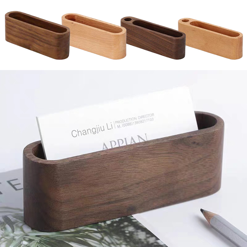 Desk Name Plate - Visitenkartenhalter aus Holz, Organizer für Büro,
