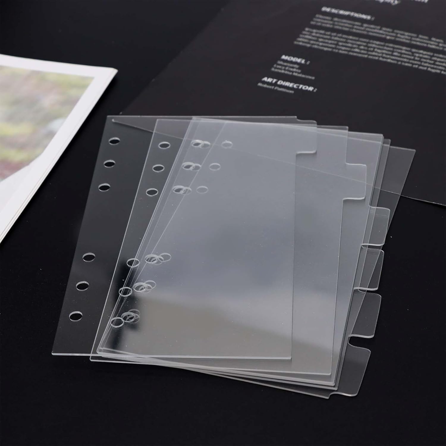 Index Tab Divider - A5/A6/A7 Ordner-Trennblätter Planer-Einlagen 6 Registerkarten Klare