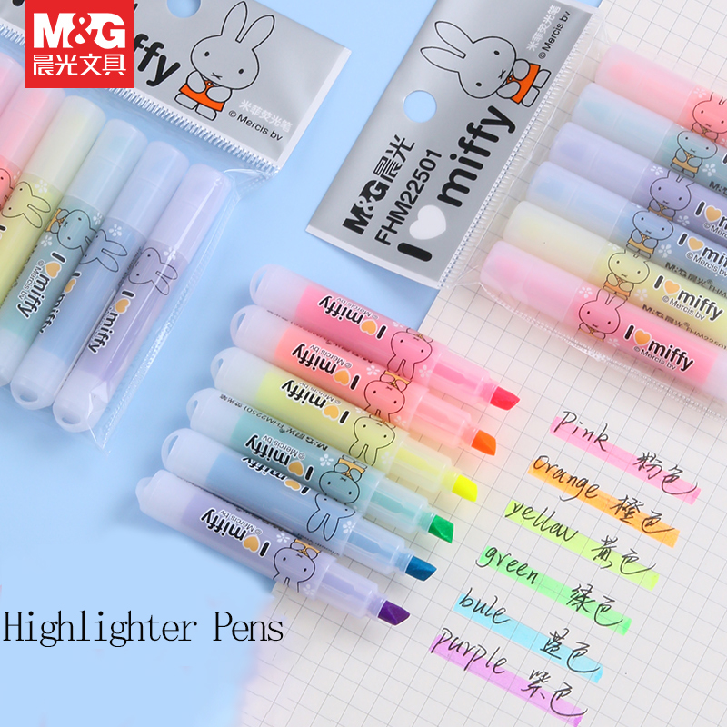 Highlighter Set Pastel - M&G Textmarker mit abgewinkelter Spitze, bonbonfarben,