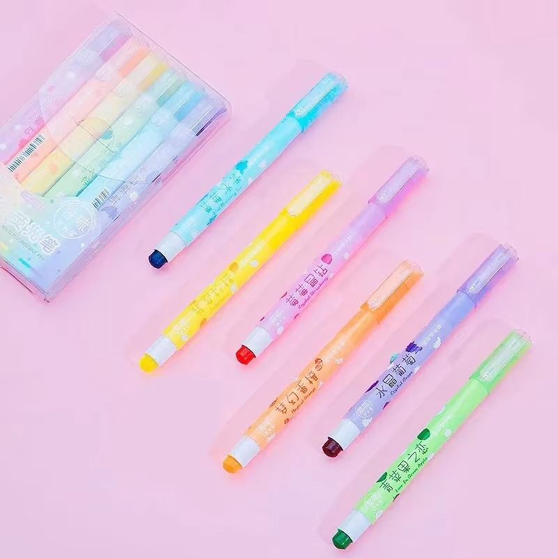 Highlighter Set Pastel - 6 Farben/Set Pastell-Gel-Textmarker, Duft-Bibel-Textmarker, keine Blutung,