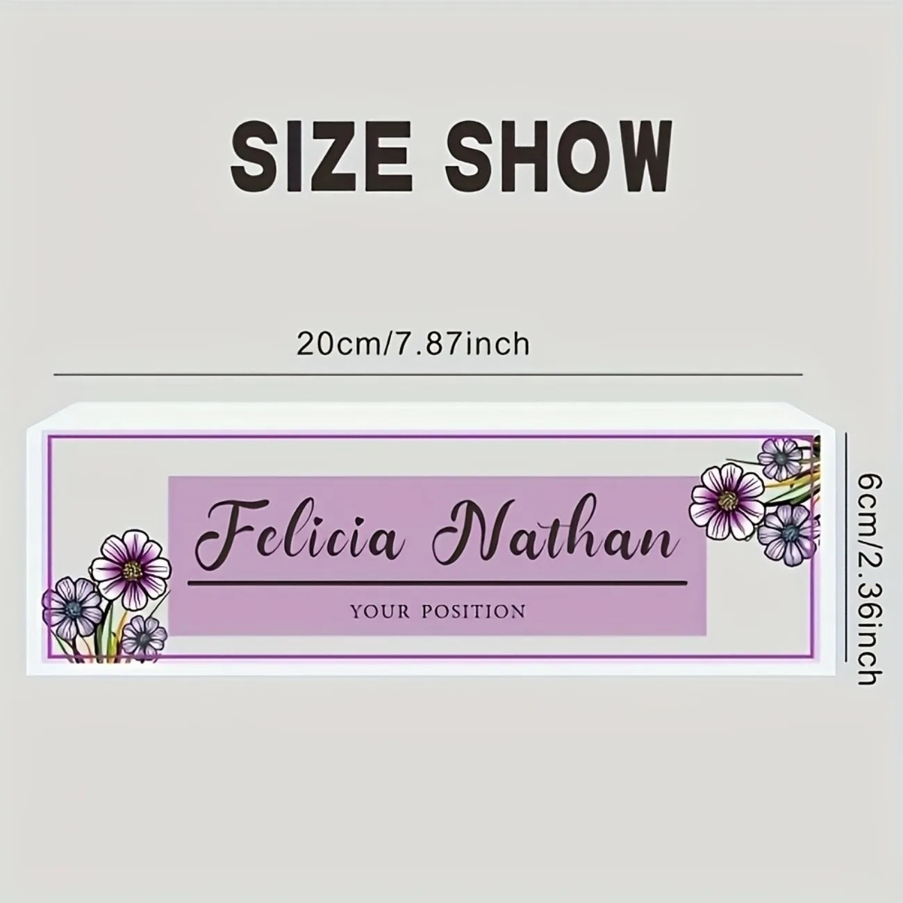 Rosa-lila florales Acryl-Schre – Desk Name Plate Bewertung und Preis