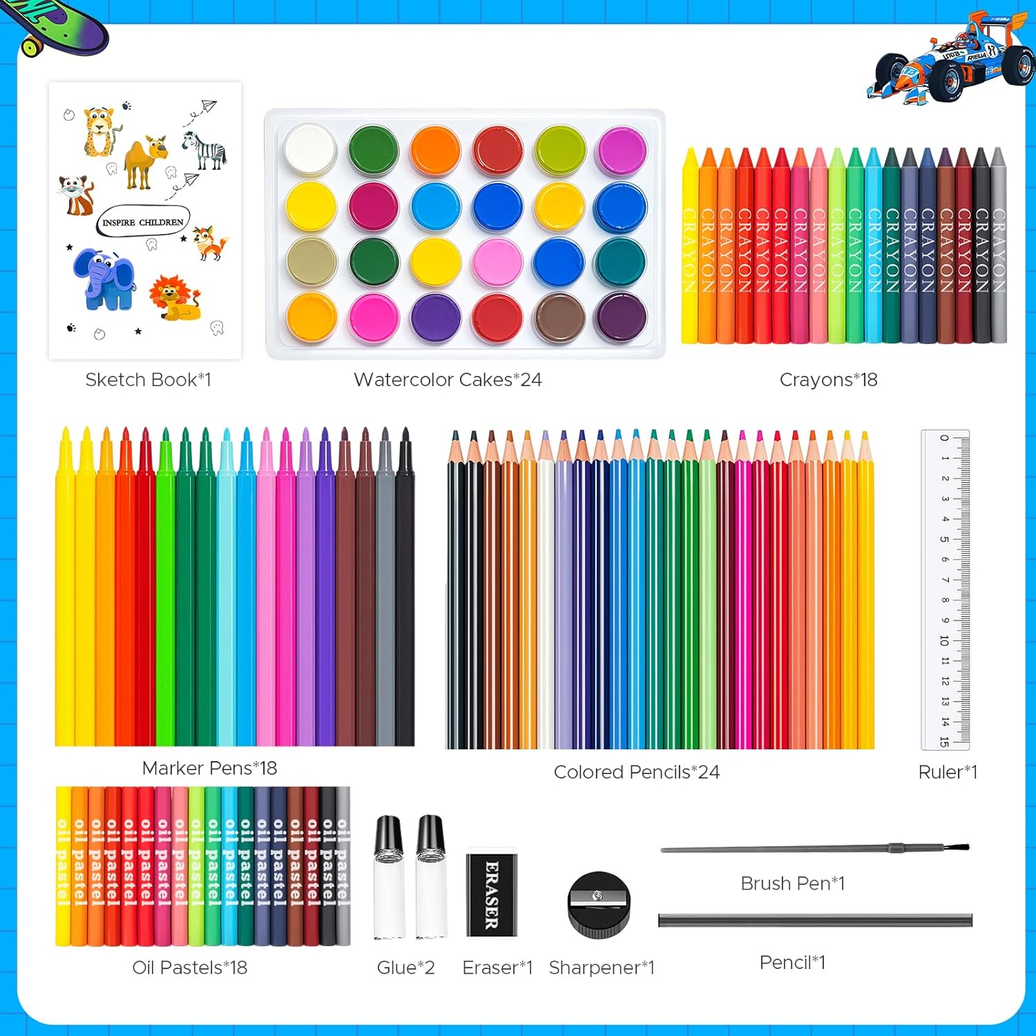 110-teiliges Kunst- und Bastel – Highlighter Set Pastel Bewertung und Preis