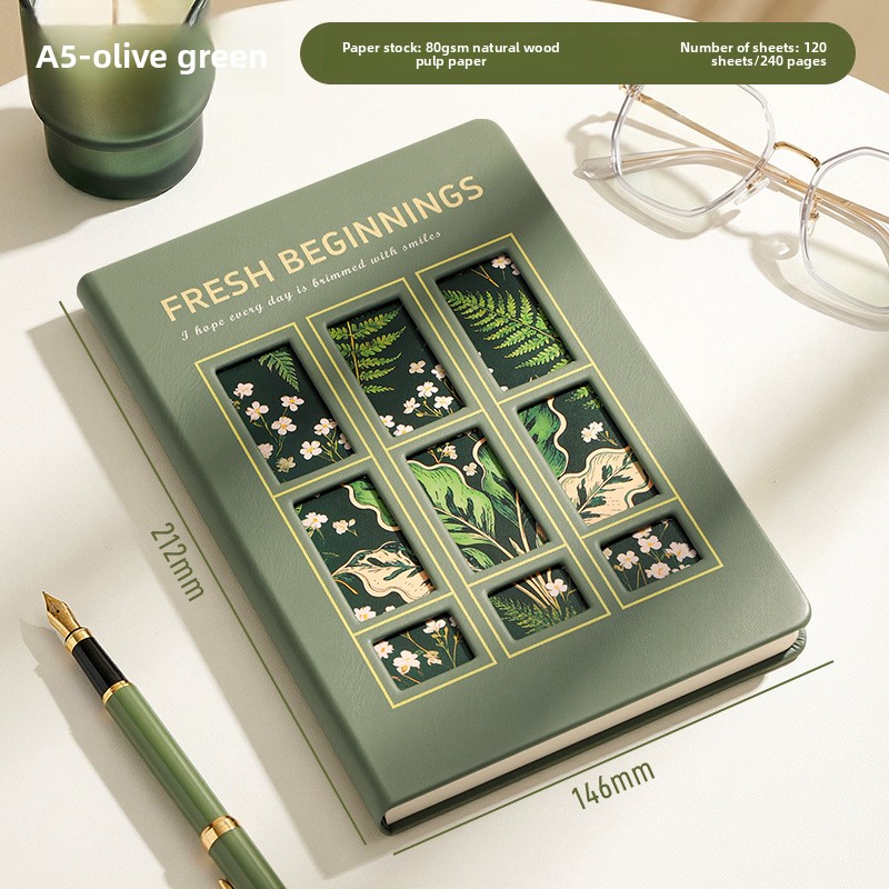 A5 Buntglas-Fenster-Notizbuch  – Notebook Dotted A5 Bewertung und Preis
