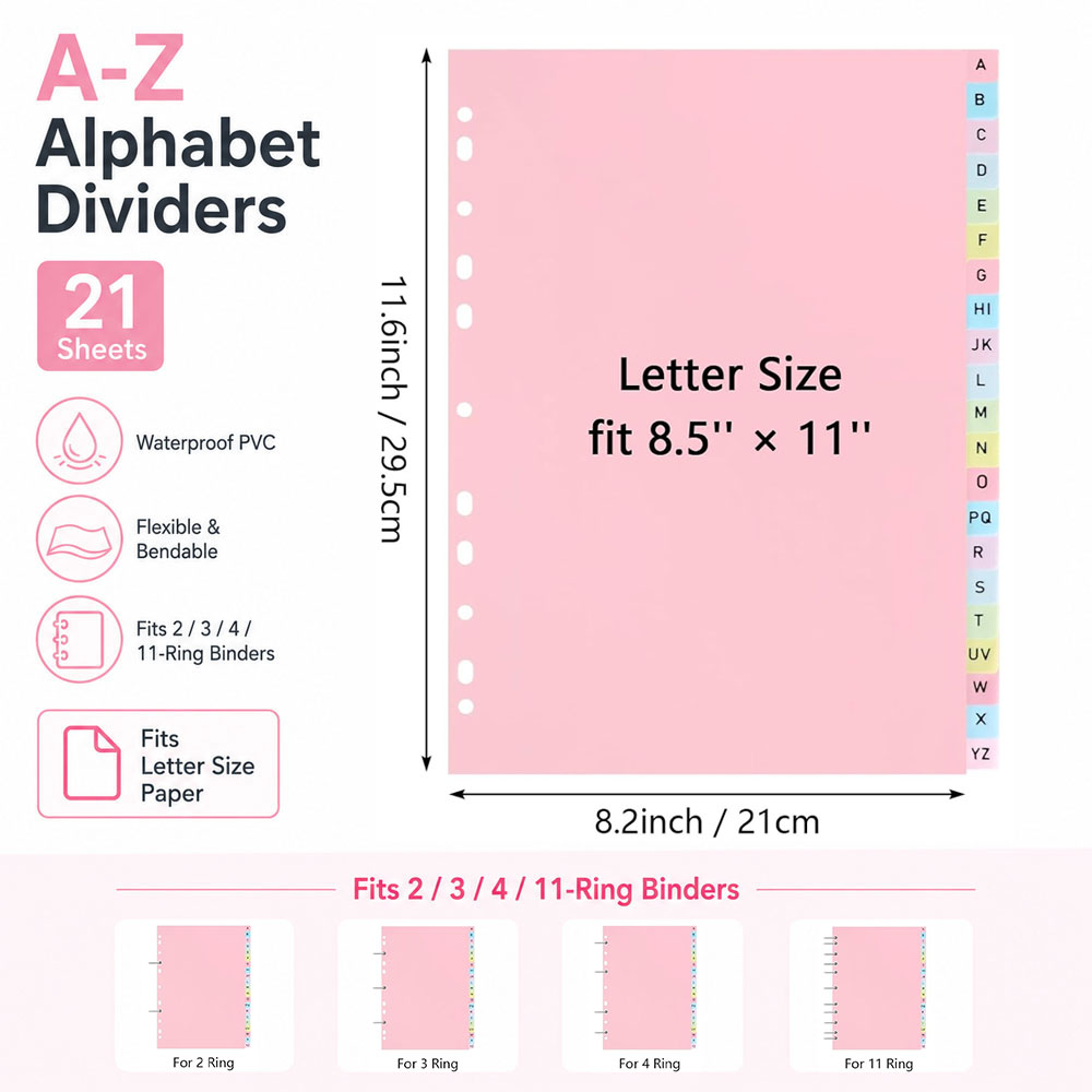 21-seitige A-Z-Alphabet-Ordner – Index Tab Divider Bewertung und Preis