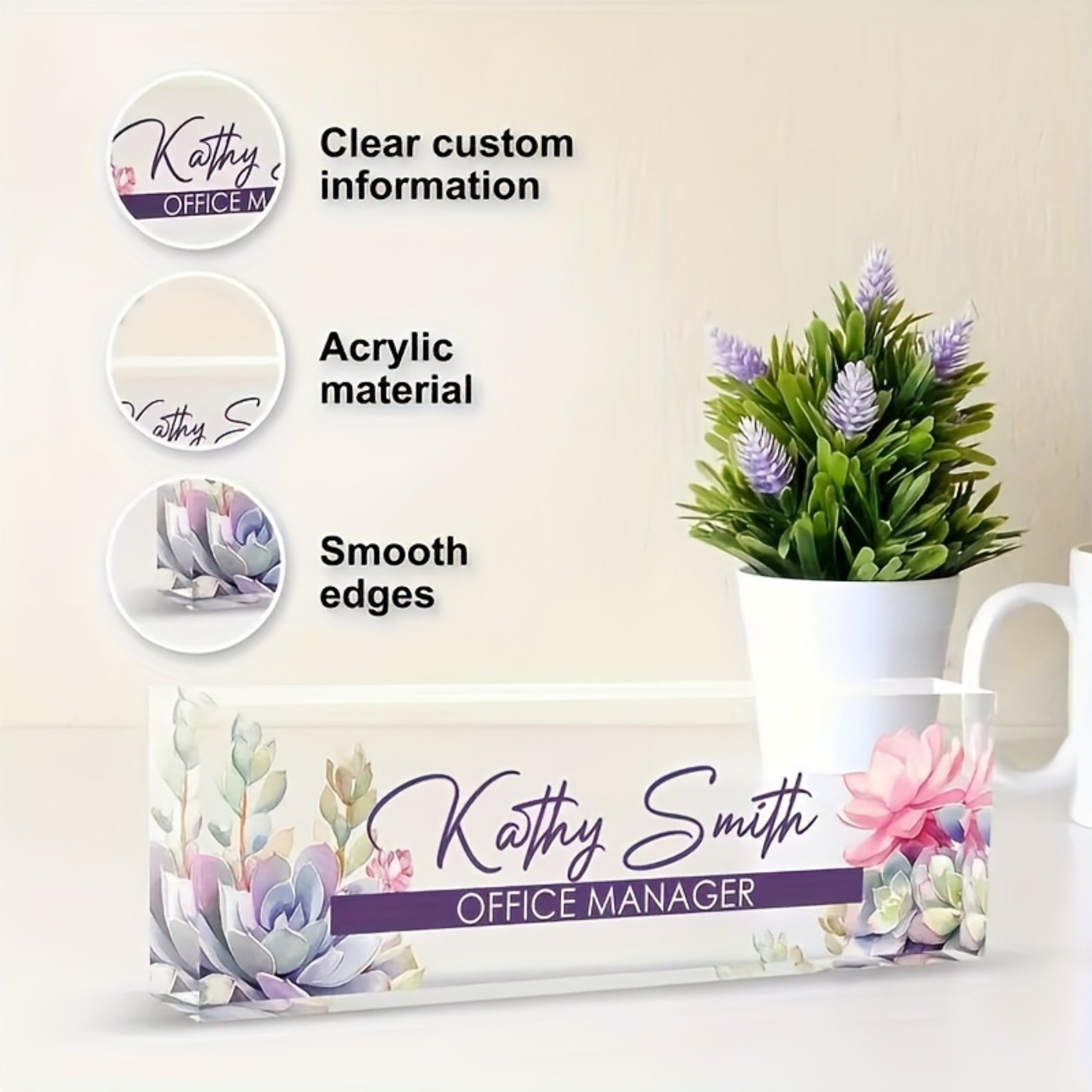 Individuelles 2D-Acryl-Schreib – Desk Name Plate Bewertung und Preis