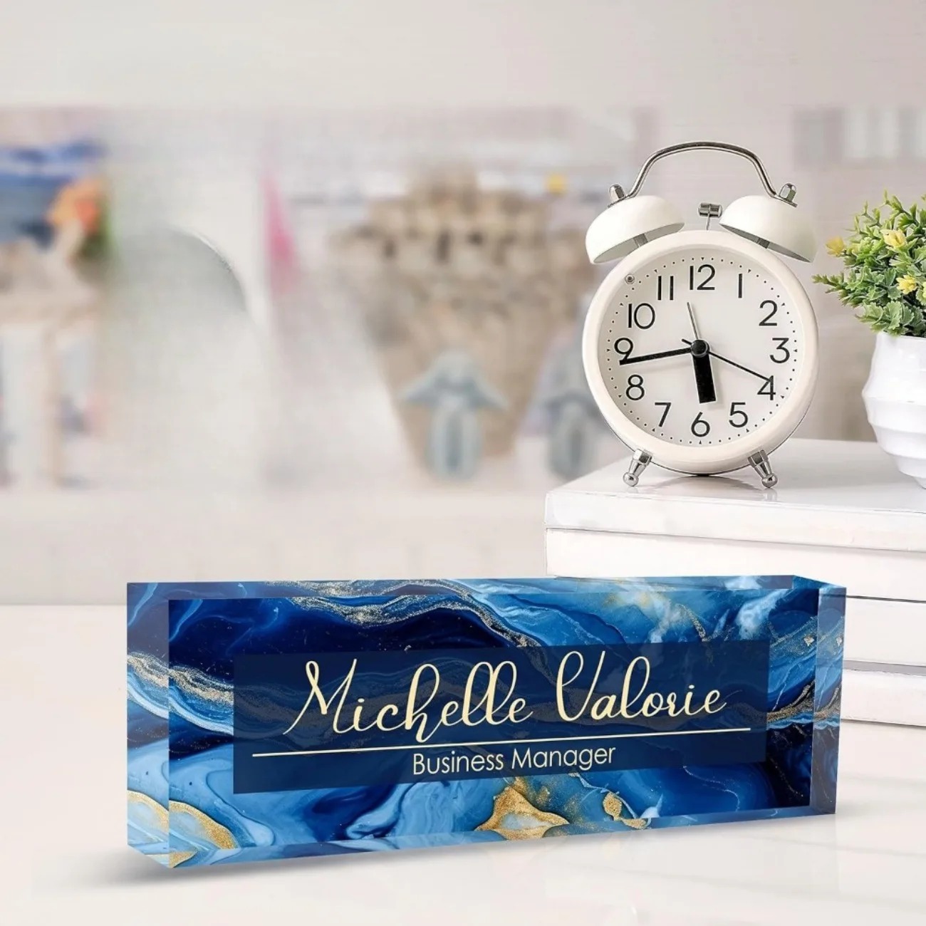 [2D Flach] Anpassbares Acryl-S – Desk Name Plate Bewertung und Preis